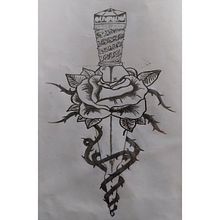 dague traversant une rose. Pencil Drawing project by Laétitia Brandao Dias - 05.17.2021