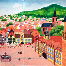 Mein Kursprojekt: Malerisches Skizzenbuch mit Gouache. Projekt z dziedziny Trad, c, jna ilustracja, Sketching,  R, sunek,  R, sunek architektoniczn, Sketchbook i Malowanie gwaszami użytkownika Kirsten - 01.04.2022