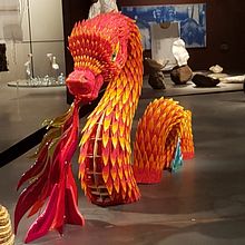 Red Dragon (Glass Scales, Wood Structure). Sculpture, Arts, and Crafts project by Michal Czeisler - 04.01.2022