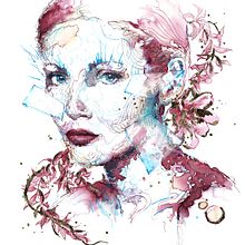 Mi Proyecto del curso: Retrato experimental con tinta, alcohol y té. Fine Arts, Painting, Drawing & Ink Illustration project by Carmen Rey - 04.01.2022