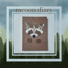 Embroiered racoon diary. Design, Bookbinding, Sewing, Embroider, and Traditional illustration project by Katerina Stryckova - 12.15.2021