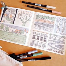 Mon projet du cours : Journal intime illustré : pratiquez au quotidien la pleine conscience. Projekt z dziedziny  Sztuki piękne, Sketching, Kreat, wność,  R, sunek i Sketchbook użytkownika bleuderose - 02.04.2022