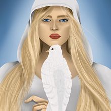 Angel. Ilustração tradicional projeto de Нели Чапърова - 02.04.2022