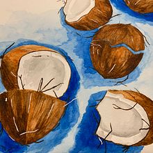 Broken coconuts. Een project van Aquarelschilderen van 5y74vzjj2h - 02.04.2022
