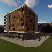 Modelado de edificio paramétrico con Revit. Een project van 3D, Architectuur, Interactief ontwerp,  3D-modellering, Digitale architectuur y Architecturale visualisatie van Juan Ignacio Negri - 03.04.2022