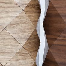 Diamond Wood Tables and sitting stools | Wood Textiles. Product Design, and Textile Design project by Tesler + Mendelovitch - 04.03.2022