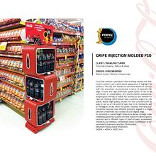 COCA-COLA - GRIFE INJECTION MOLDED FLOOR STAND UNIT. Un progetto di Product design, 3D, Design industriale, Progettazione 3D e Retail Design di Marcos Fornazi - 03.04.2022