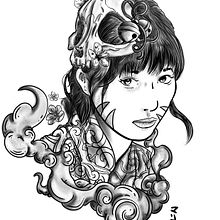 Mi Proyecto del curso: Diseño e ilustración digital de tatuajes con Procreate. Projekt z dziedziny Trad, c, jna ilustracja, Projektowanie graficzne, Ilustracja c, frowa, Projektowanie tatuaż, R, sunek c i frow użytkownika Mario Rodrigo Romero - 03.04.2022