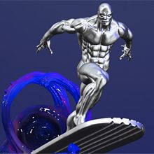 Silver Surfer. Un proyecto de 3D, Cómic, Modelado 3D, Diseño de personajes 3D y Diseño 3D de Emanuel Molina - 02.04.2022