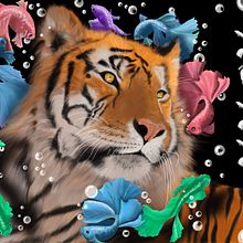 Tigre  . Ilustrasi tradisional proyek oleh Ekaterina Sysoeva - 04.04.2022