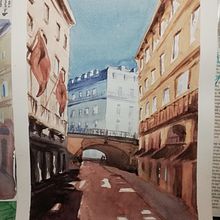 Mi Proyecto del curso: Representación arquitectónica en acuarela. Traditional illustration, Sketching, Drawing, Watercolor Painting, Architectural Illustration, and Sketchbook project by eperez90 - 04.04.2022