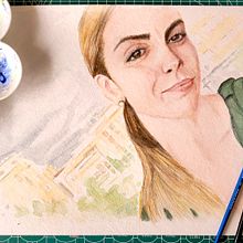 Mi Proyecto del curso: Cuaderno de retratos en acuarela. Un proyecto de Pintura, Pintura a la acuarela, Dibujo de Retrato y Sketchbook de Alessandro GR - 04.04.2022