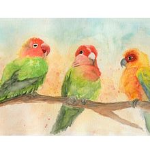 Loros valencianos. Traditional illustration, Watercolor Painting, Realistic Drawing, and Naturalistic Illustration project by Isabella Torrealba - 04.04.2022