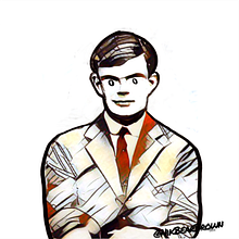 My project for course: Dynamic Character Illustration - Portrait of Alan Turing from a Colorado conference. . Ilustrație tradițională, Design de caractere, Comic, Creativitate, Desen, Desen digital și Manga de nikbearbrown - 04.05.2022