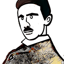  Nikola Tesla portrait . Ilustrație tradițională de nikbearbrown - 04.05.2022