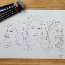 My project for course: Portrait Sketchbooking: Explore the Human Face. Un projet de Esquisse , Dessin, Dessin de portrait, Dessin artistique , et Carnet de croquis de Diana Poell - 05.04.2022