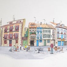 Mi Proyecto del curso: Urban Sketching: expresa tu mundo con una nueva perspectiva. Un progetto di Illustrazione tradizionale, Bozzetti, Disegno, Pittura ad acquerello, Illustrazione architettonica e Sketchbook di Jean-Charles - 06.04.2022