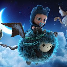 Baby Card. Design, Traditional illustration, 3D, 3D Modeling, 3D Character Design, 3D Design, Graphic Design, and Creativit project by Mitsi Studio - 04.07.2022