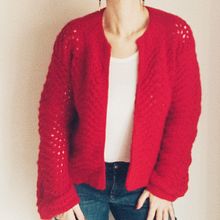 Red waves cardigan. Artesanato projeto de Cristina Bolzicco - 07.04.2022