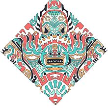 Aboriginal style illustration template. Traditional illustration project by Nhị Lý - 04.06.2022