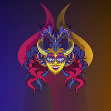 MASCARA DE DIABLADA (Versión Diabla). Traditional illustration, Vector Illustration, and Digital Illustration project by Juan Victor Pajarito Calle - 02.11.2021