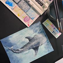 My project for course: Naturalist Illustration Techniques: Whales in Watercolor. Un progetto di Illustrazione tradizionale, Design di poster , Illustrazione digitale e Manga di Martha Morales Hernandez - 08.04.2022
