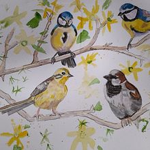 My project for course: Artistic Watercolor Techniques for Illustrating Birds. Traditional illustration, Watercolor Painting, Realistic Drawing, and Naturalistic Illustration project by Sally Haylock - 04.05.2022