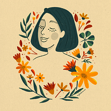 Meu projeto do curso: Retrato ilustrado com elementos botânicos . % Rayla Oliveira tarafından hazırlanan Geleneksel illüstras, on, Dijital İllüstras, on, Botanik İllüstras, on, Ve Dijital Çizim projesi - 04.07.2022