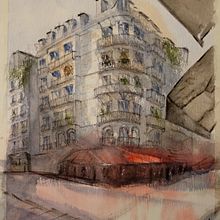 My project for course: Architectural Sketching with Watercolor and Ink. Sketching, Drawing, Watercolor Painting, Architectural Illustration, Sketchbook & Ink Illustration project by alorente22 - 04.09.2022