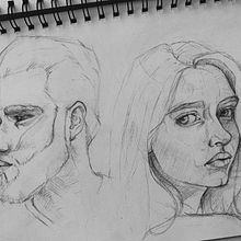 Mein Kursprojekt: Skizzenbuch für Porträts: Erkunde das menschliche Gesicht (Gabriela Niko). Un proyecto de Bocetado, Dibujo, Dibujo de Retrato, Dibujo artístico y Sketchbook de a-schmid-leonberg - 09.04.2022
