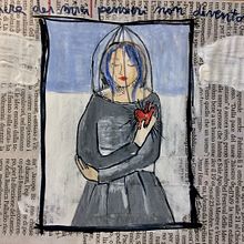Prigioniera dei miei pensieri non divento cielo. Design, Traditional illustration, Creativit, and Sketchbook project by Samuela Barbieri - 04.09.2022
