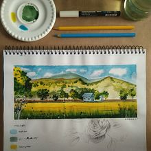 Meu projeto do curso: Caderno de viagem em aquarela. Un projet de Illustration traditionnelle, Aquarelle, Illustration architecturale , et Carnet de croquis de Isabela Pires - 09.04.2022