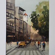 Mon projet du cours : Paysages urbains à l’aquarelle. Un progetto di Pittura ad acquerello di Marie Louise FLOCH - 05.04.2022