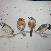Mon projet du cours : Techniques artistiques d'aquarelle pour illustrer les oiseaux. Traditional illustration, Watercolor Painting, Realistic Drawing, and Naturalistic Illustration project by nat.sciandra - 04.10.2022