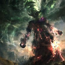 O Despertar do Titã da Tempestade. Traditional illustration, Graphic Design, Painting, Drawing, Digital Illustration, Concept Art, and Artistic Drawing project by Diego Mattos - 04.10.2022