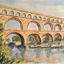 My project for course: Architectural Sketching with Watercolor and Ink. Sketching, Drawing, Watercolor Painting, Architectural Illustration, Sketchbook & Ink Illustration project by drleeberg - 04.11.2022