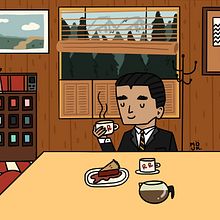 Damn Fine Cup Of Coffee. Traditional illustration, Comic, Drawing, Digital Illustration, Artistic Drawing, and Children's Illustration project by Beatriz Lucendo de Miguel - 04.11.2022
