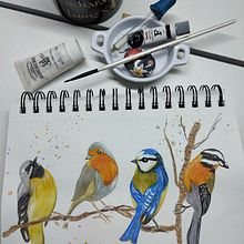Mi Proyecto del curso: Acuarela artística para ilustración de aves. Un progetto di Illustrazione tradizionale, Pittura ad acquerello, Disegno realistico e Illustrazione naturalistica di Monica Ruiz - 12.04.2022