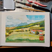 Mein Kursprojekt: Natürliche Aquarelllandschaften. Un progetto di Belle arti, Pittura e Pittura ad acquerello di Jens Landefeld - 12.04.2022