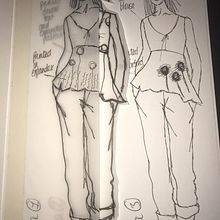 Sketching ideas for my textiles to become a garment . Fashion Design project by Laura Ann - 04.12.2022