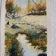 My project for course: Natural Landscapes in Watercolor. Fine Arts, Painting, and Watercolor Painting project by Rhonda Langham - 04.12.2022