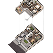 Casa 12 Calle. Un proyecto de Arquitectura, Modelado 3D, Visualización arquitectónica, Arquitectura digital e Ilustración arquitectónica de Luis Mackepeace - 12.04.2022