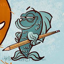 Poisson d'Avril !. Traditional illustration, Vector Illustration, Digital Illustration, and Children's Illustration project by Anne COLLET - 04.15.2022