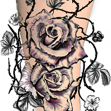 Mon projet du cours : Tatouage botanique en pointillisme. Un proyecto de Ilustración tradicional, Diseño de tatuajes e Ilustración botánica de dulce.mariposa - 13.04.2022