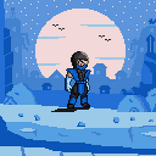 Mi Proyecto del curso: Introducción al diseño de personajes en pixel art - Sub Zero. Un progetto di Character design, Videogiochi, Pixel art e Progettazione di videogiochi di Mauro Rodriguez - 07.04.2022
