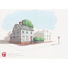 Solomon Townsend House. 1725. 2nd Street. Newport. Richmond. US. Sketching, Drawing, Watercolor Painting, Architectural Illustration, Sketchbook & Ink Illustration project by Carlos Rincón - 04.17.2022