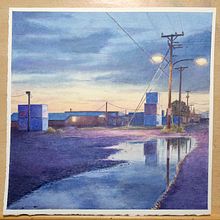 Urban landscape watercolor painting (Cross Street). Un proyecto de Pintura de Roseanna Smith - 27.12.2021