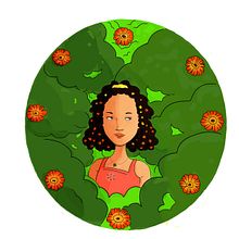 Meu projeto do curso: Retrato ilustrado com elementos botânicos. Un proyecto de Ilustración tradicional, Ilustración digital, Ilustración botánica y Dibujo digital de Ana Clara Rocha Fuzari - 18.04.2022