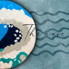 The wave rug . Design, Traditional illustration, Sewing, Embroider, and Punch Needle project by Katerina Stryckova - 04.12.2022