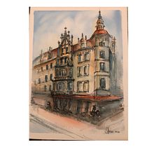 Mein Kursprojekt: Architektonische Zeichnung mit Aquarell und Tinte. Sketching, Drawing, Watercolor Painting, Architectural Illustration, Sketchbook & Ink Illustration project by Sandra - 04.18.2022